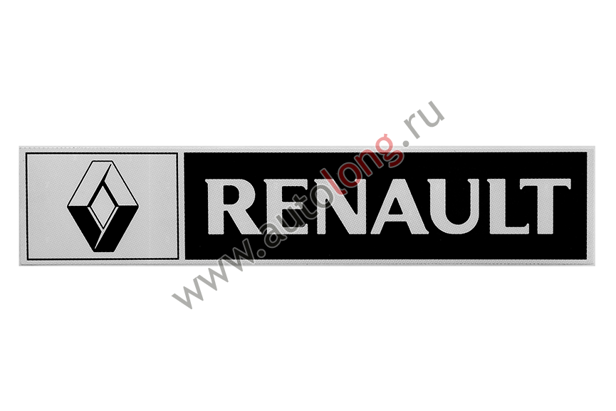 Наклейка светоотражающая RENAULT эмблема, Левый, Полоски, Черный (407*86mm)