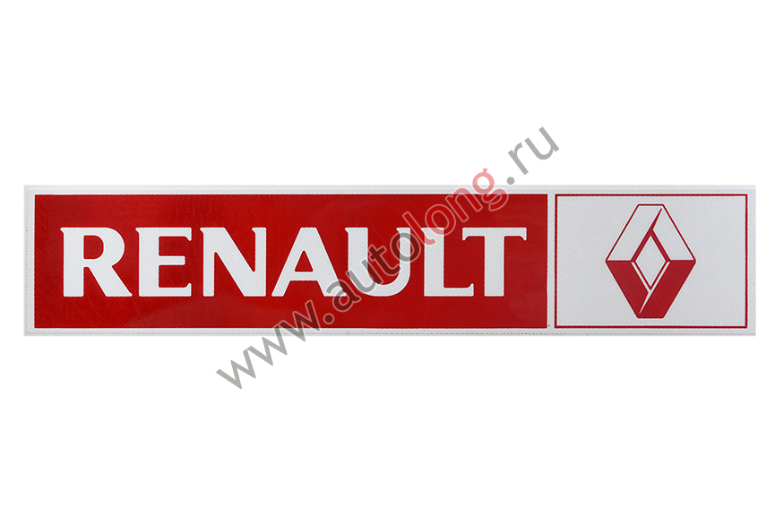 Наклейка светоотражающая RENAULT эмблема, Правый, Полоски, Красный (407*86mm)