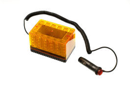 Маяк светодиодный желтый в прикуриватель авто 10-30В стробоскоп (квадрат малый)