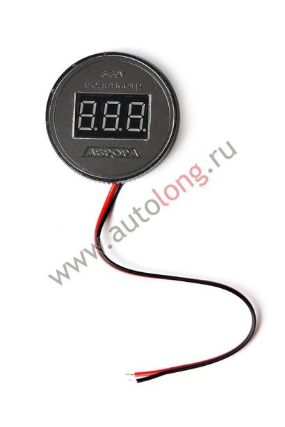 Вольтметр с проводом 12/24 в (Россия) Круглый на скотче