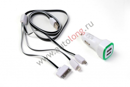 Зарядное устройство универсальное PULANSI с 2 USB выходами: 1 А   2.1 А с подсветкой