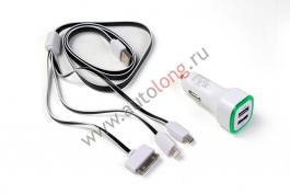 Зарядное устройство универсальное PULANSI с 2 USB выходами: 1 А 2.1 А с подсветкой Зарядное устройство универсальное PULANSI с 2 USB выходами: 1 А 2.1 А с подсветкой