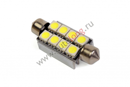 Лампа диодная FT-8 SMD 5050 (салон) 41мм 24V Лампа диодная FT-8 SMD 5050 (салон) 41мм 24V
