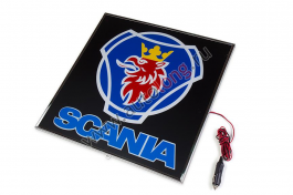 Табличка светящаяся в спальник SCANIA Круглый -Лого (24V) Синий 40х48 Табличка светящаяся в спальник SCANIA Круглый -Лого (24V) Синий 40х48