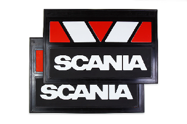 Брызговики задние 600х400 мм SCANIA (красно-белый) Брызговики задние 600х400 мм SCANIA (красно-белый)