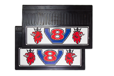 Брызговики задние с эмблемой SCANIA V8 (белый фон) 600х400 мм Брызговики задние с эмблемой SCANIA V8 (белый фон) 600х400 мм