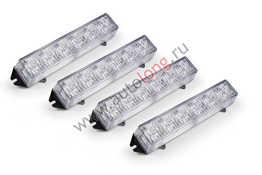 Комплект желтых стробоскопов на авто 12V многорежимный (4 шт) Комплект желтых стробоскопов на авто 12V многорежимный (4 шт)