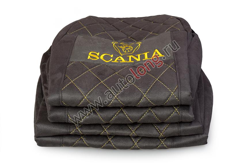 Чехол сиденья стеганый SCANIA 5 (2 ремня, 2 высоких сиденья) Серый (Alicante) Чехол сиденья стеганый SCANIA 5 (2 ремня, 2 высоких сиденья) Серый (Alicante)