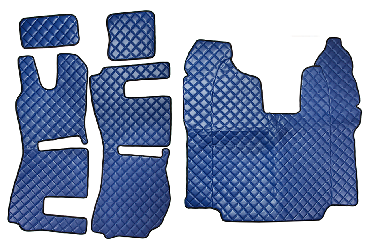 Коврик в машину SCANIA R с 2013г (автомат, сиденье пассажира амортизир) РЕКАРО стеганый (Синий)