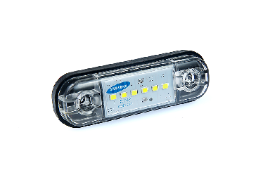 Габарит светодиодный MINI Белый 6 LED Маркерный (Бегущий огонь)  12-24V