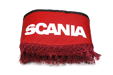 Ламбрекен лобового стекла и угол SCANIA эко-кожа (Красный с бахромой) Ламбрекен лобового стекла и угол SCANIA эко-кожа (Красный с бахромой)