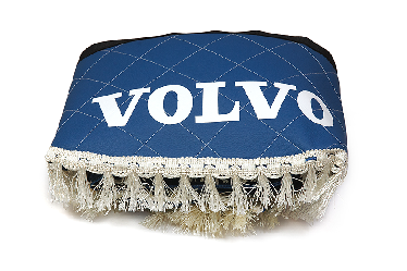 Ламбрекен лобового стекла и угол для грузовиков VOLVO эко-кожа (Синий с белым)