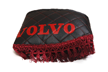 Ламбрекен лобового стекла и угол для грузовиков VOLVO эко-кожа (Черный с красным)