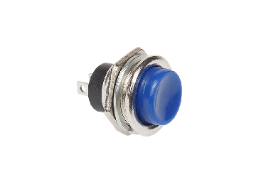 Выключатель- кнопка металл 220V 2A(2с)(ON)-OFF 16,2 синяя (RWD-306).