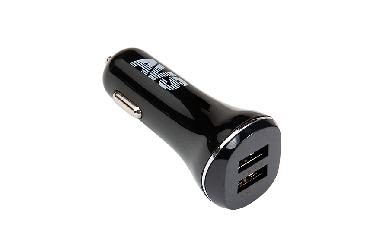 USB автомобильное зарядное устройство AVS 2 порта UC-322 (2,4А, черный) (Black Edition)