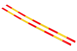 Планка крепления брызговика 1140 мм красно-желтая (комплект 2штуки)