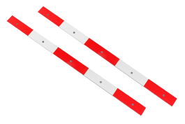 Планка крепления брызговика светоотражающая 520 мм красно-белая (комплект 2 штуки)