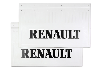 Брызговики задние RENAULT (белая резина с черной надписью) 585х365 мм Брызговики задние RENAULT (белая резина с черной надписью) 585х365 мм
