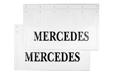Брызговики задние (белая резина) MERCEDES (с чёрной надписью) 585х365 мм Брызговики задние (белая резина) MERCEDES (с чёрной надписью) 585х365 мм