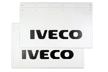 Брызговики задние IVECO (белая резина с черной надписью) 600х370
