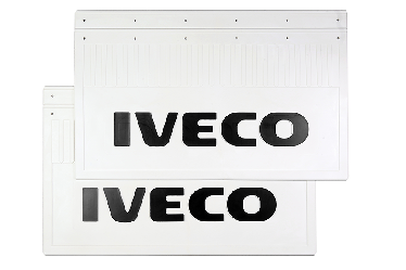 Брызговики задние IVECO (белая резина с черной надписью) 585х365 мм Брызговики задние IVECO (белая резина с черной надписью) 585х365 мм