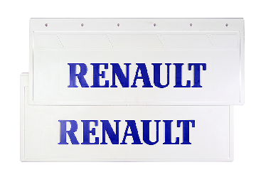 Брызговики задние RENAULT (белые с синей надписью) 670х270 Брызговики задние RENAULT (белые с синей надписью) 670х270