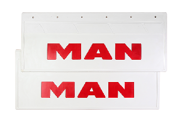 Брызговики задние MAN (из белой резины с красной надписью) 670*270 Брызговики задние MAN (из белой резины с красной надписью) 670*270