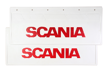 Брызговики задние SCANIA (белая резина с красной надписью) 670*270 Брызговики задние SCANIA (белая резина с красной надписью) 670*270