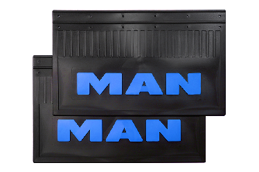 Брызговики задние MAN (LUX) с синей надписью 590х365 Брызговики задние MAN (LUX) с синей надписью 590х365