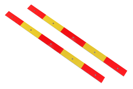 Планка крепления брызговика светоотражающая 520 мм красно-желтая (комплект из 2 штук)