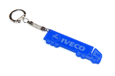 Брелок для автомобильных ключей IVECO (синий) из оргстекла