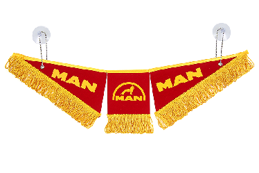 Вымпел тройной MAN (47х12 см) красный Вымпел тройной MAN (47х12 см) красный