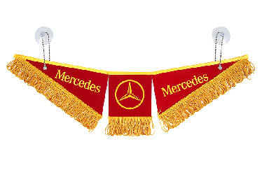 Вымпел тройной Mercedes (47х12 см) красный Вымпел тройной Mercedes (47х12 см) красный