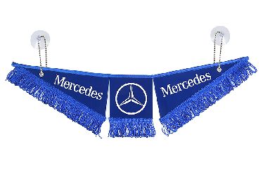 Вымпел тройной Mercedes (47х12 см) синий