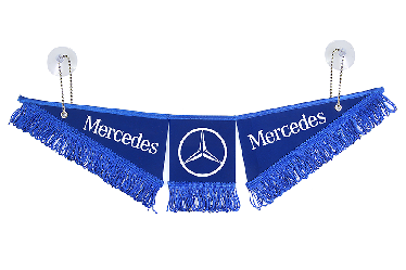 Вымпел тройной Mercedes (47х12 см) синий Вымпел тройной Mercedes (47х12 см) синий