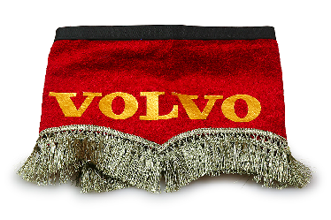 Ламбрекен лобового стекла и угол для грузовиков VOLVO материал Красный с золотым
