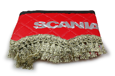 Ламбрекен лобового стекла и угол SCANIA эко-кожа (Красный с золотым) Ламбрекен лобового стекла и угол SCANIA эко-кожа (Красный с золотым)