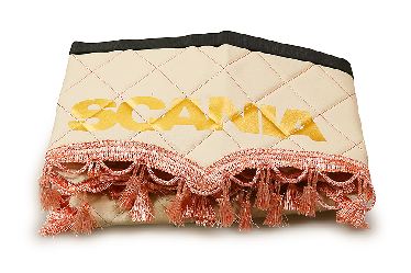 Ламбрекен лобового стекла и угол SCANIA эко-кожа (Бежевый с бахромой) Ламбрекен лобового стекла и угол SCANIA эко-кожа (Бежевый с бахромой)
