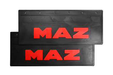 Брызговики задние резиновые на MAZ (LUX) Красная надпись 670*270 Брызговики задние резиновые на MAZ (LUX) Красная надпись 670*270