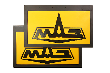 Брызговики MAZ желтые с объемной надписью (комплект) 400х600 мм