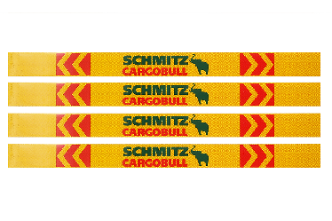 Наклейка Лента желтая светоотражающая SCHMITZ (с зеленой надписью), 0,65 м (комплект из 4 шт.) Наклейка Лента желтая светоотражающая SCHMITZ (с зеленой надписью), 0,65 м (комплект из 4 шт.)
