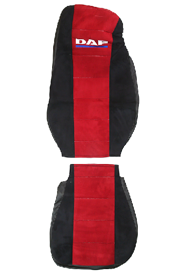 Чехлы эконом DAF 105/106 от 2012г D02 черная антара и красная антара 65924