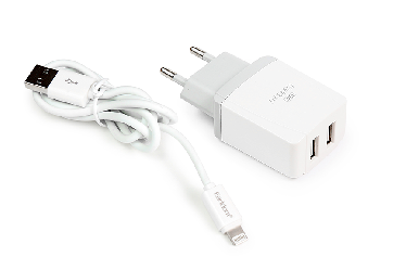 Зарядное устройство вилка 220V на 2 USB с кабелем под iPhone Зарядное устройство вилка 220V на 2 USB с кабелем под iPhone
