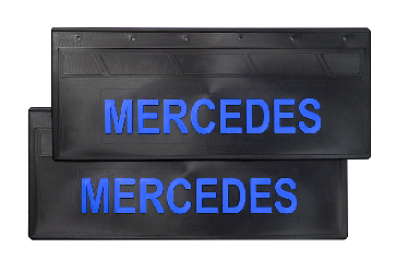 Брызговики задние грузовые MERCEDES (LUX) с синей надписью 670*270