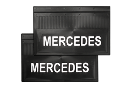 Брызговики задние 590х365 на грузовик MERCEDES (LUX) белая надпись Брызговики задние 590х365 на грузовик MERCEDES (LUX) белая надпись