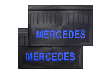 Брызговики задние 600*370 для грузовиков MERCEDES (LUX) синяя надпись
