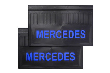 Брызговики задние 590х365 для грузовиков MERCEDES (LUX) синяя надпись Брызговики задние 590х365 для грузовиков MERCEDES (LUX) синяя надпись