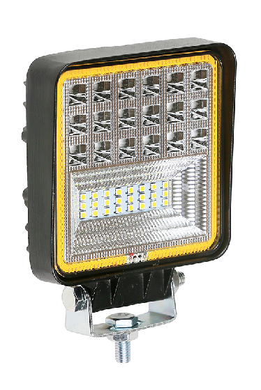 Фара противотуманная диодная 42 LED (3W) -126W (с габаритной желтой подсветкой) квадратная