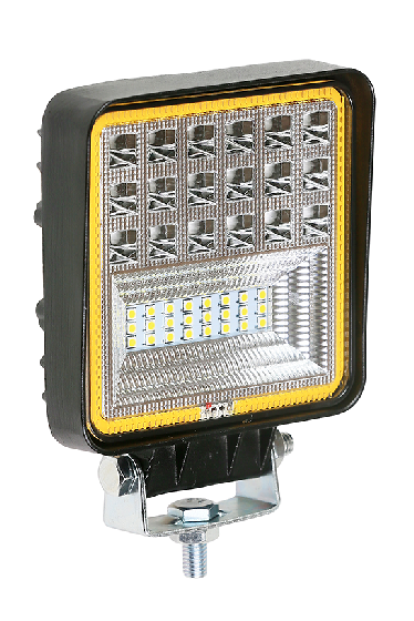 Фара противотуманная диодная 42 LED (3W) -126W (с габаритной желтой подсветкой) квадратная Фара противотуманная диодная 42 LED (3W) -126W (с габаритной желтой подсветкой) квадратная