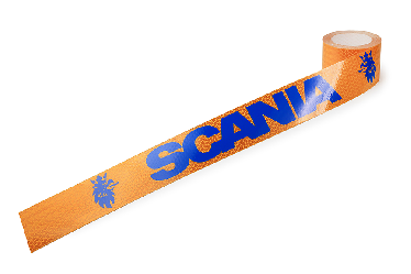 Наклейка Лента желтая светоотражающая SCANIA (синяя надпись), 6,5 м. Наклейка Лента желтая светоотражающая SCANIA (синяя надпись), 6,5 м.